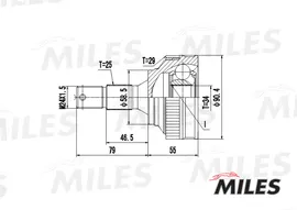 ШРУС CITROEN BERLINGO PEUGEOT PARTNER 1.4-1.9D 98- наружный ABS GKN 303250 GA20053