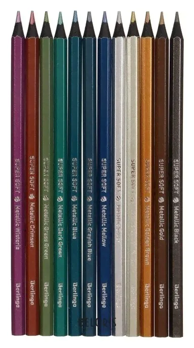 Berlingo Карандаши 12 цветов Supersoft. Metallic