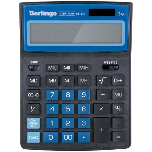 Калькулятор Berlingo City Style CIB_212 (12-разрядный) черный/синий-0